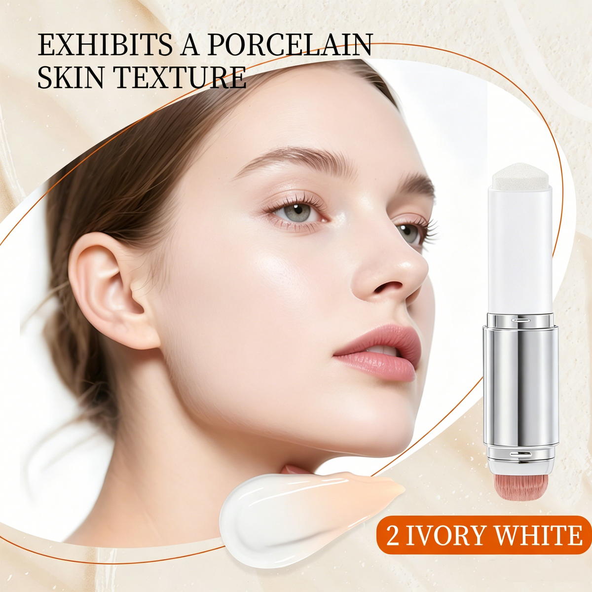 🎁Last Day BUY 1 GET 1 FREE🎁Cover Cream Stick V w/ Detachable Brush - Korean Skin Care Color-Changing Foundation Stick with Collagen Capsules (0.45 oz)