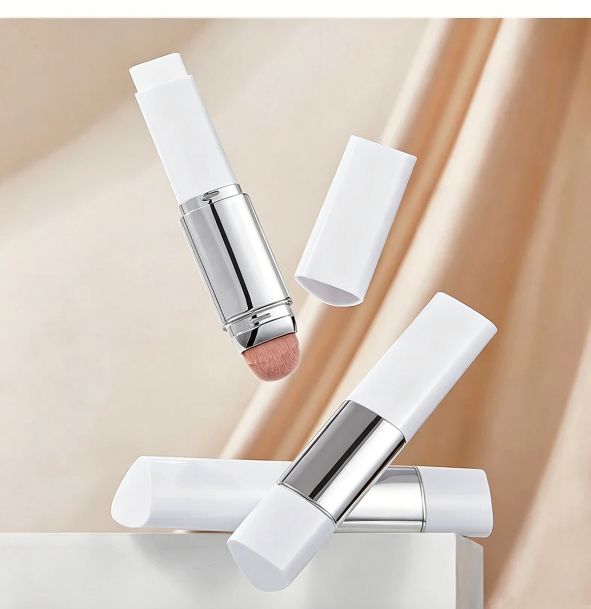 🎁Last Day BUY 1 GET 1 FREE🎁Cover Cream Stick V w/ Detachable Brush - Korean Skin Care Color-Changing Foundation Stick with Collagen Capsules (0.45 oz)
