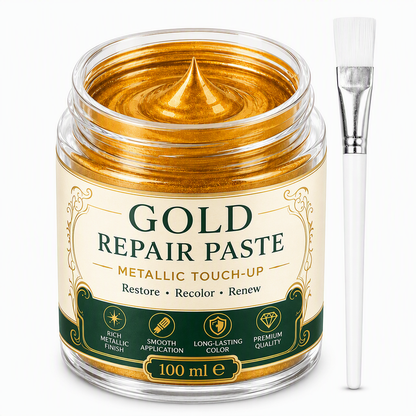 Gold/Silver Metallic Refinishing Repair Paste with Brush